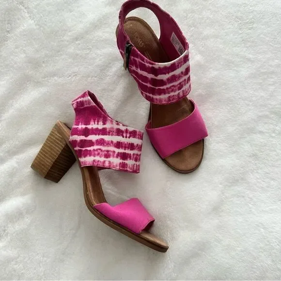 TOMS Majorca Cutout Sandal Fuscia Rose Women’s Size 12 - Picture 1 of 12